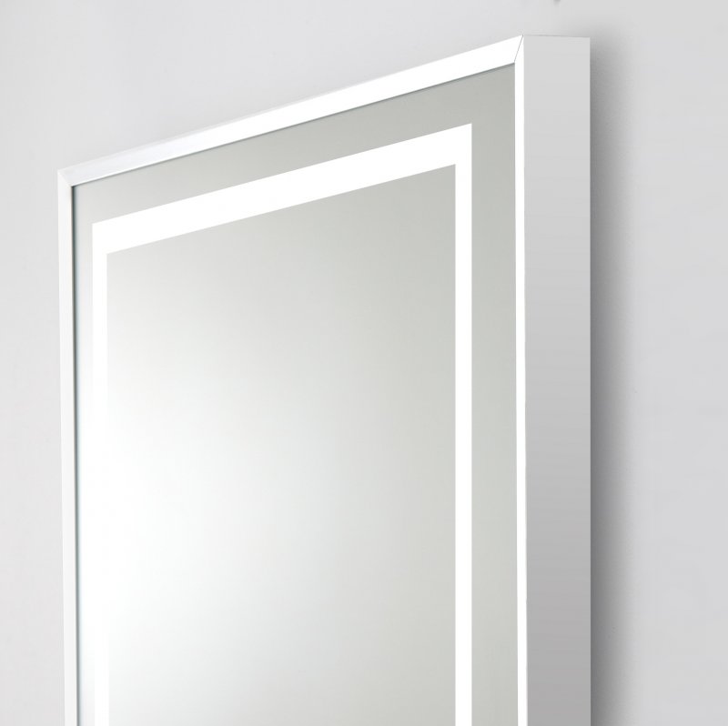 Дополнительное фото №1 Зеркало Belbagno в алюминиевой раме с встроенным свет-ком, сенсор и подогрев 885х785